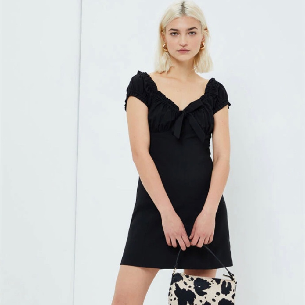 LA Hearts Bustier Tie Front Dress